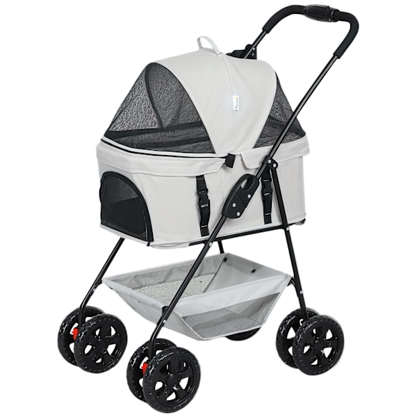 Hundevogn 3 i 1 hundevogn sammenfoldelig hundeboks, foldbar transportpose med drikkevareholder, hundevogn, kattevogn med 360° hjul kattevogn til minih