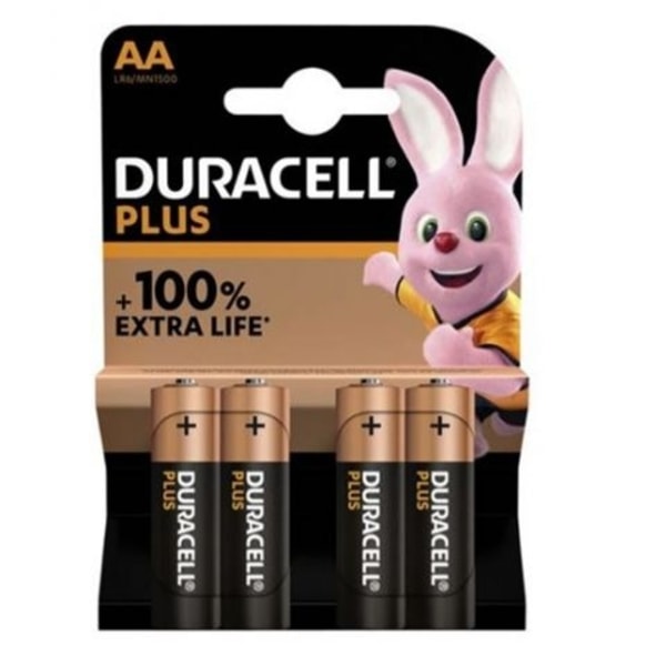 Duracell - Plus Alkaline Batteri 1,5 V Aa Mn1500 - 4 stk.