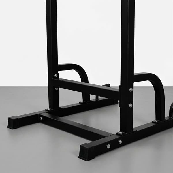 Power Tower til hjemmegym, justerbar højde, sort stål