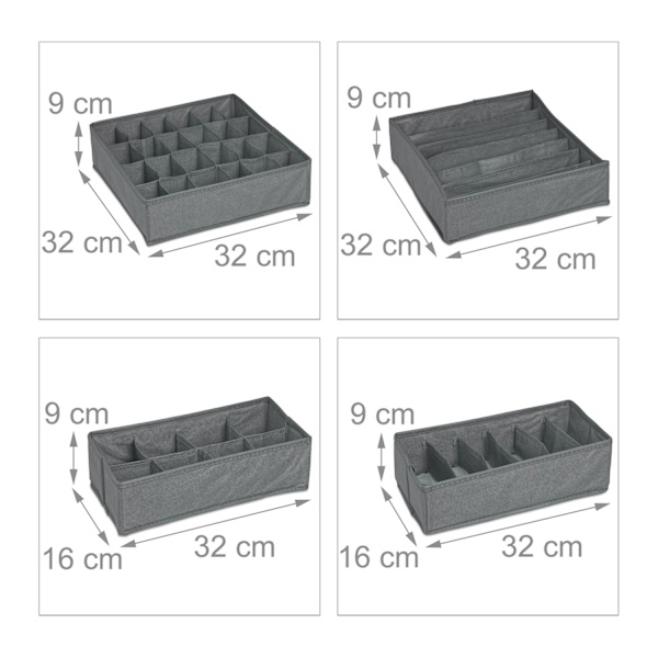 Underklädesförvaring set om 4