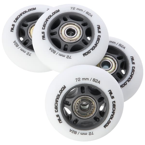 Vit PU 72x24 82A Hjul & ABEC-9 lagersats