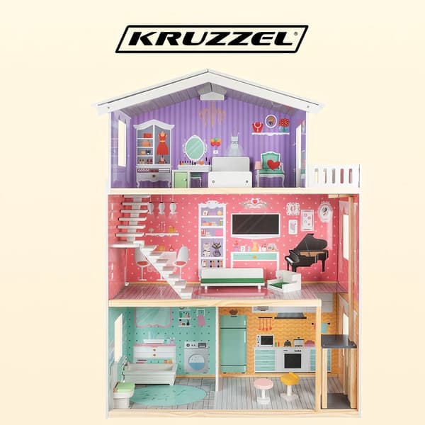 Kruzzel Dockhus Stort Dockhus 114 cm 114 cm