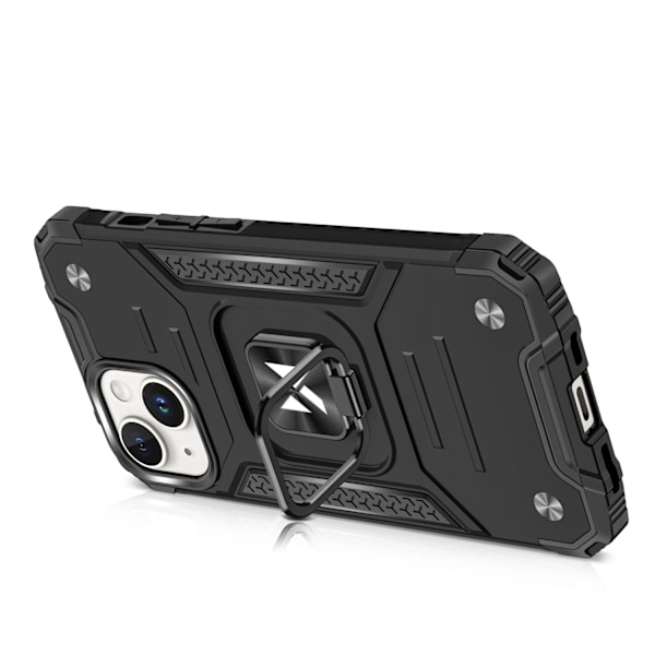Pansarfodral med fingerhållare för iPhone 15 Plus Ring Armor, silver
