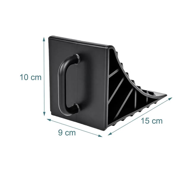 Hjulklossar med handtag, 2-pack, svart plast