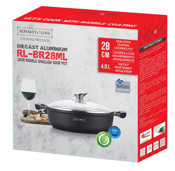 Royalty Line RL-BR28M: Marmor Shallow Soup Pot 28cm
