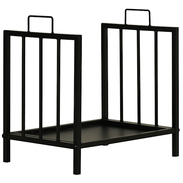 Polttopuuteline Polttopuuteline Kahdella Kahvalla Takka Ruokailuvälineet 50 Kg Heavy Duty Polttopuut Takkatyökalu Metalli Musta 39 X 32,5 X 46 Cm