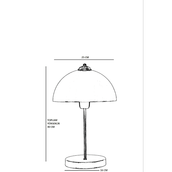 Bordslampa Lungo Eskitme Ufo Başlıklı Masa Lambası