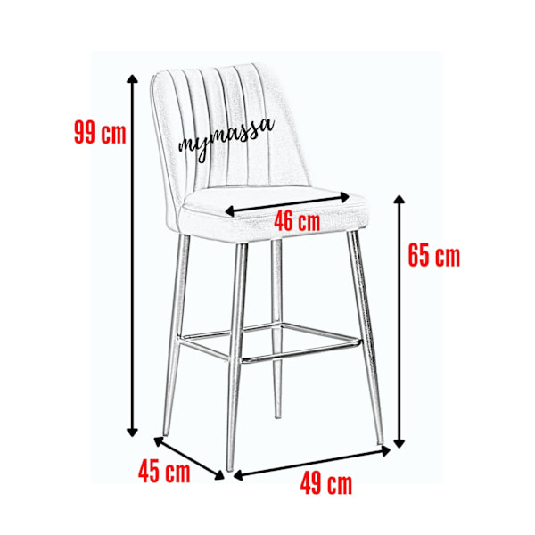 Barstolsset (2 delar) Vento - Svart