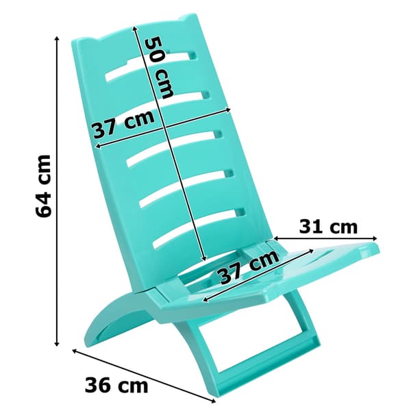 Strandstol, foldbar, turkis, 100 kg kapacitet