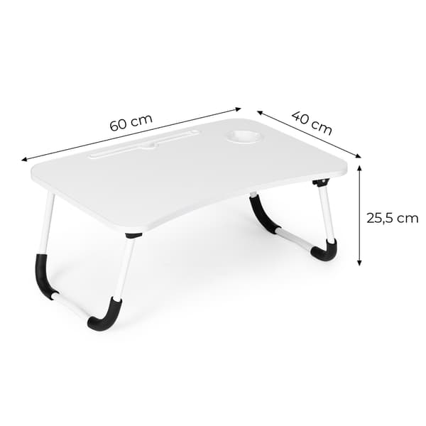 Sammenklappeligt laptopstativ, 60x40 cm, hvid