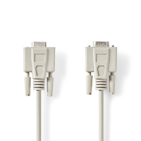 Sarjakaapeli | D-SUB 9-Pin Uros | D-SUB 9-Pin naaras | Niklattu | 3.00 m | Pyöreä | PVC | Valkea | Label