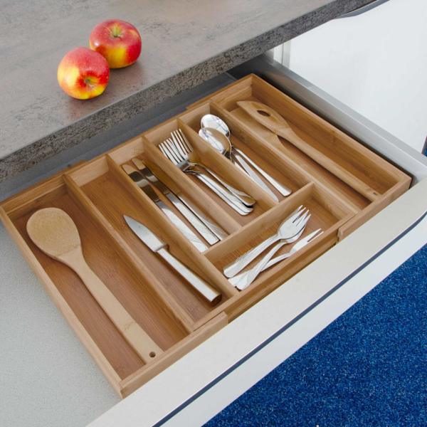 Extra djup besticklåda bambu utdragbar
