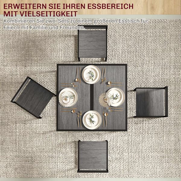 3-osainen baaripöytäsetti ja 2 tuolia, harmaa MDF, teräsrunko