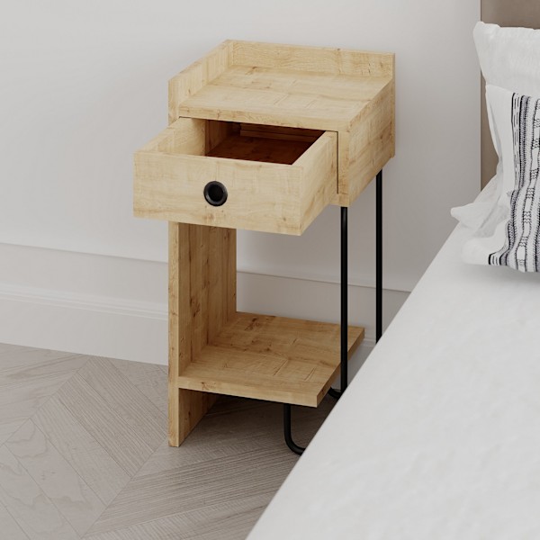 Yöpöytä Sirius Left - Oak v2