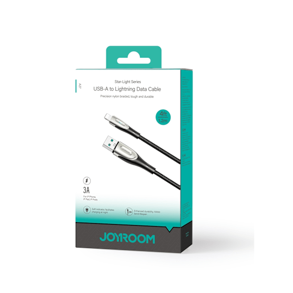 Kaapeli iPhone Pioneer Series USB-A:lle - Lightning 3A 1,2m musta