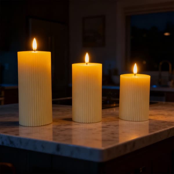 LED flammeløse vokslys, sæt med 3