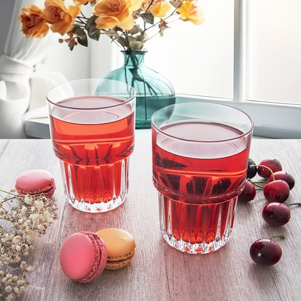 Tjockt glas 320 ml med räfflad botten för drycker