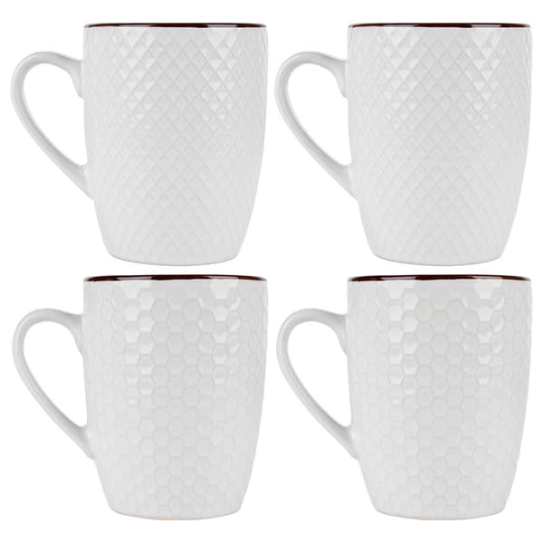 Keramikkrus hvid 400 ml 4 stk.