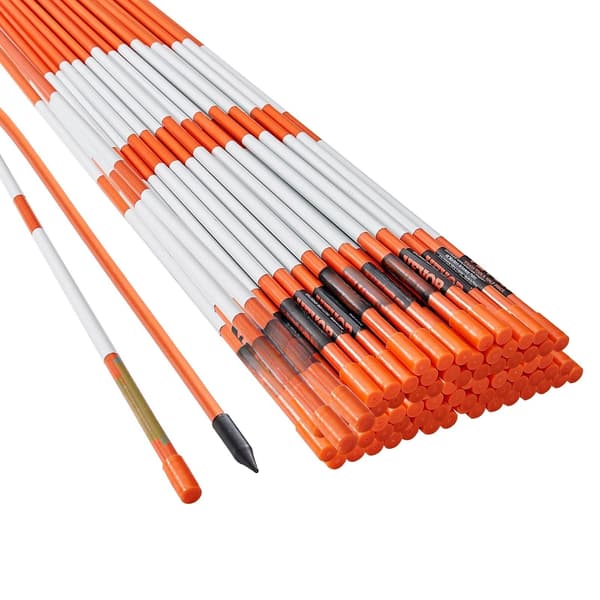 Uppfartsmarkörer 100-pack, 48 tum glasfiber, reflekterande