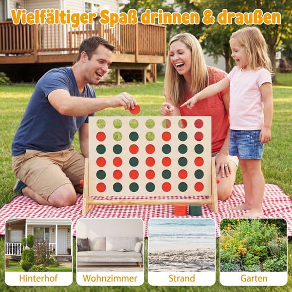 Jumbo træspil Connect 4 med 42 brikker
