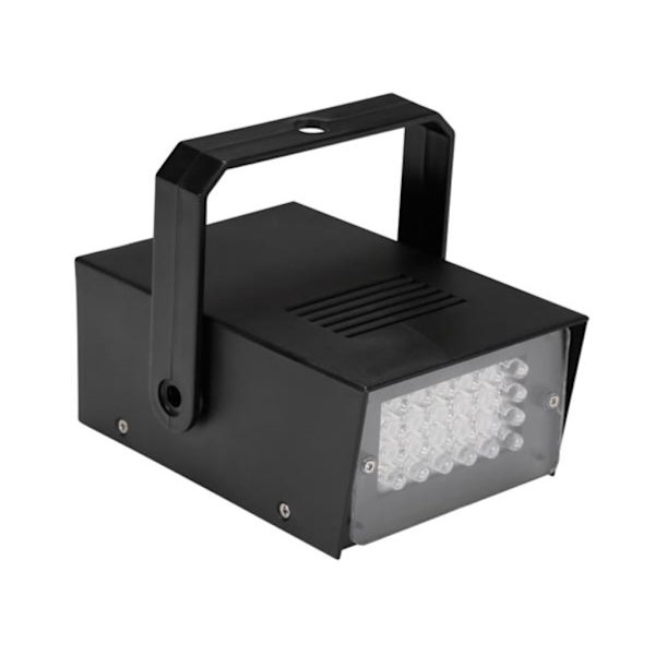 Mini Hvid Led Strobe - 24 Lysdioder - Batteridrevet