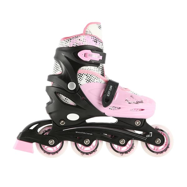 Inline/skøjter, 4-i-1, lyserød, størrelse S (31-34)