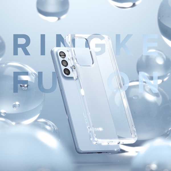 Galaxy A73 Fusion läpinäkyvä kotelo geelikehyksellä