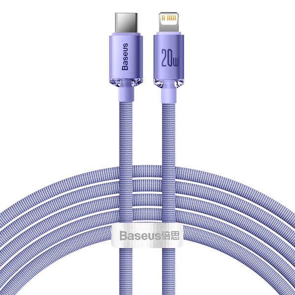 Kabel för snabbladdning och dataöverföring USB-C Iphone Lightning 20W 2m lila