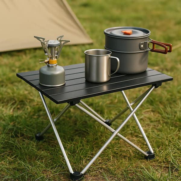 Vikbart campingbord i aluminium – lätt, bärbart