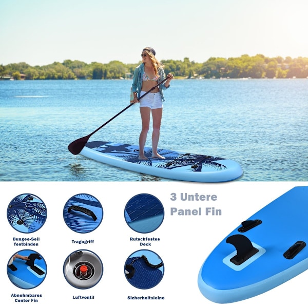 SUP Board Uppblåsbar Stand up Board Paddle Board Blue-M