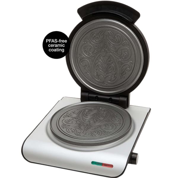 Keramiskt våffeljärn, silverfinish