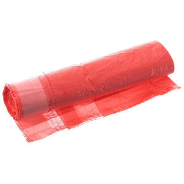 Roskapussit 60L HDPE Red Strawberry tuoksu kiristysnyörillä, 10 kpl