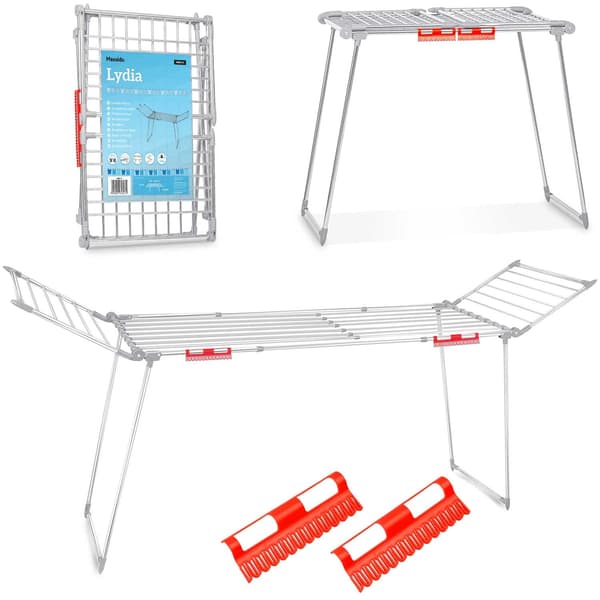 Udfoldelig tørrestativ Lydia 27 m i rustfrit stål