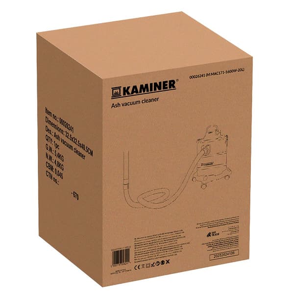 Asksugare, 20L, Värmebeständig, 1600W