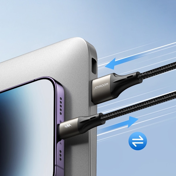 Light-Speed ​​Series USB-A - USB-C hurtig overførselskabel 100W 1,2m sort