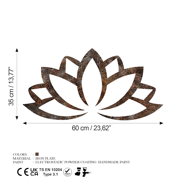 Dekorativt metalvægtilbehør Rusty Lotus