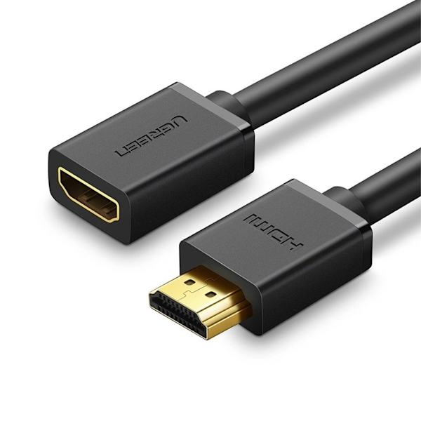 Ugrønt kabel HDMI (han) - HDMI (hun) 2.0 4K, 1m - Sort