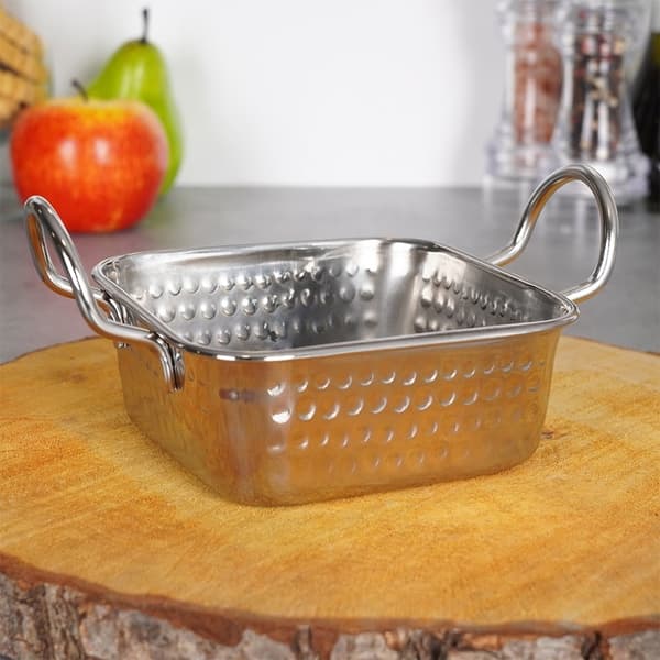 Elegant serveringsfad i minigryde af rustfrit stål