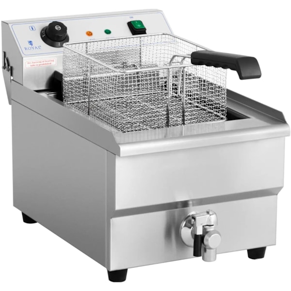 Justerbar elektrisk fritös med avloppskran 400 V 6000 W 16 l
