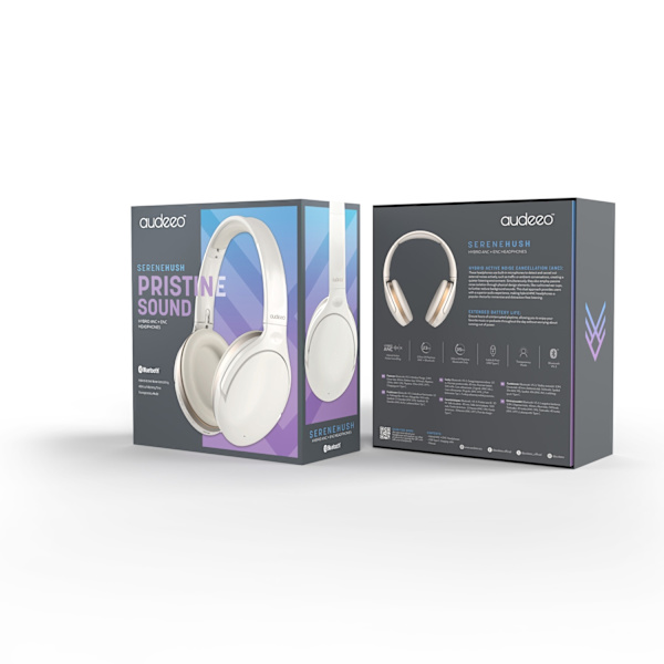 Hovedtelefoner Over-Ear Hybrid ANC ENC Serenehush Hvid