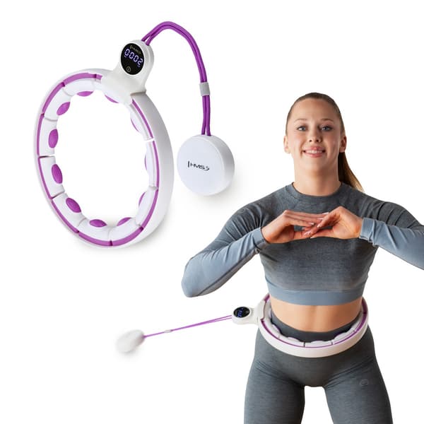 Magnetisk viktad Hula-båge med bänk, vit/violett