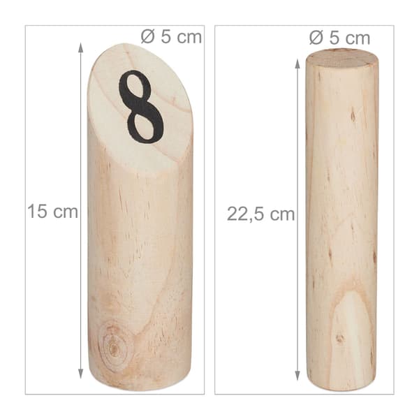 Puinen Kubb-pelisetti