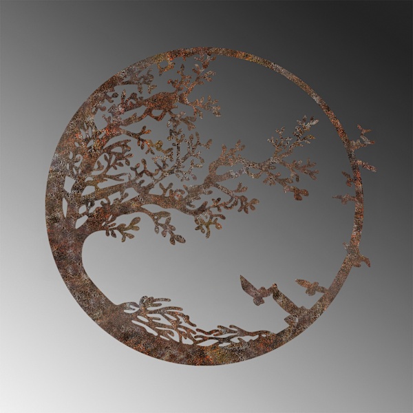 Dekorativt metalvægtilbehør Rusty Tree