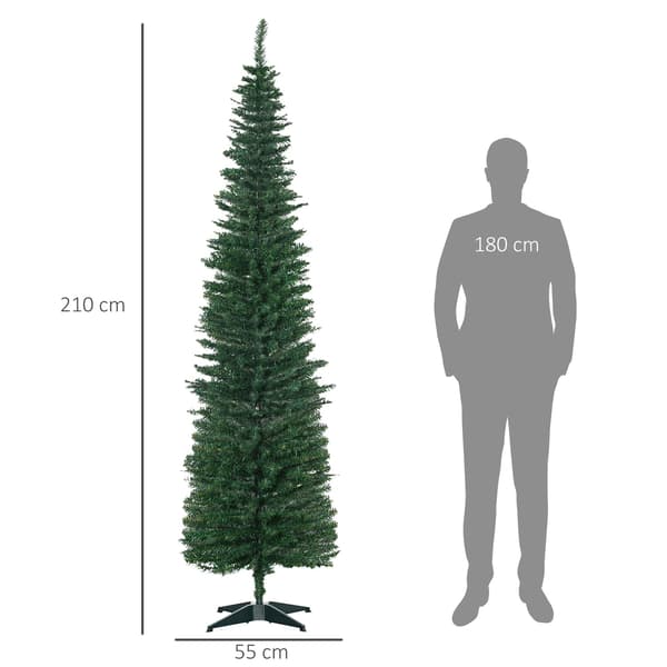 Kunstigt juletræ, 2,1 m, realistiske plastgrene