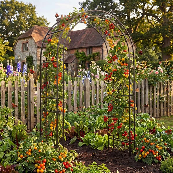 Kraftig metal havebue espalier til klatreplanter