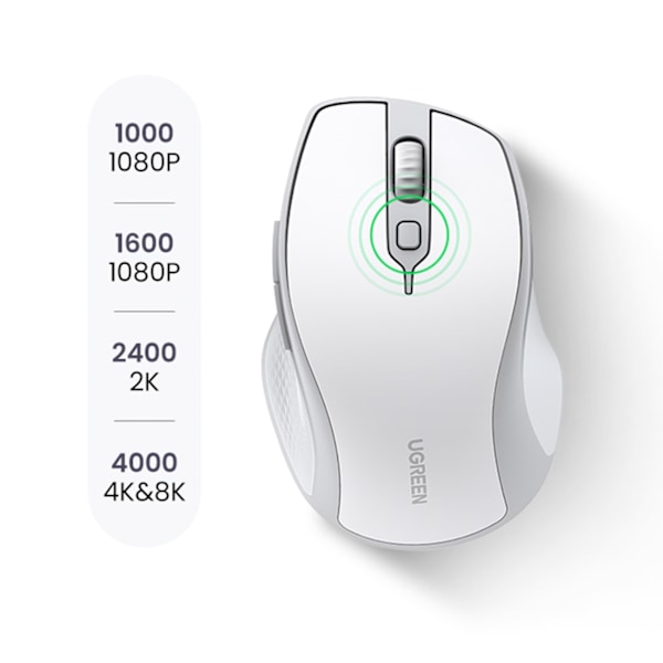 Ergonomisk trådlös datormus MU101 Bluetooth 2,4 GHz vit