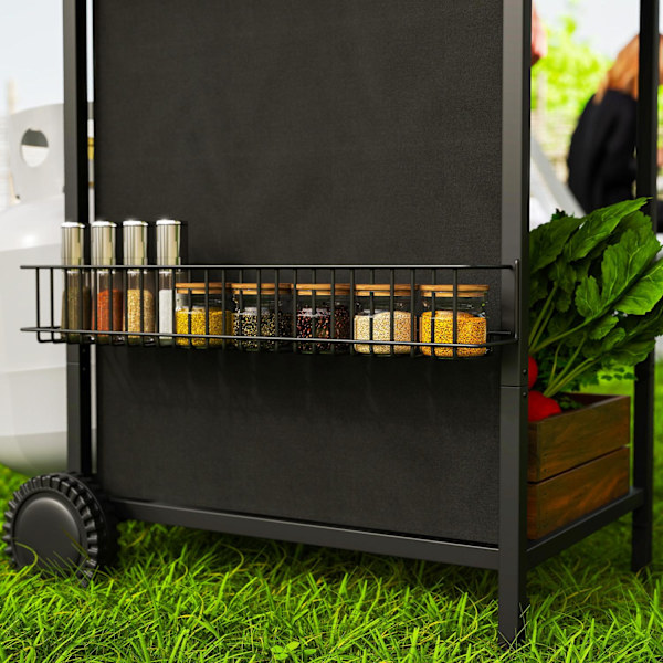 Gasgrill 7 KW grillvagn inklusive 3 brännare sida spis rull tryckreducerare lock gasslang 2 värmezoner termometer sidohyllor, BBQ trädgårdsgrill för b