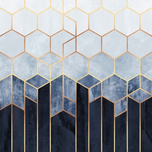 Soft Blue Hexagons - 50x70 cm