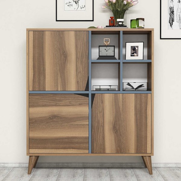 Multi Purpose Cabinet Pulse - Valnöt, Blå
