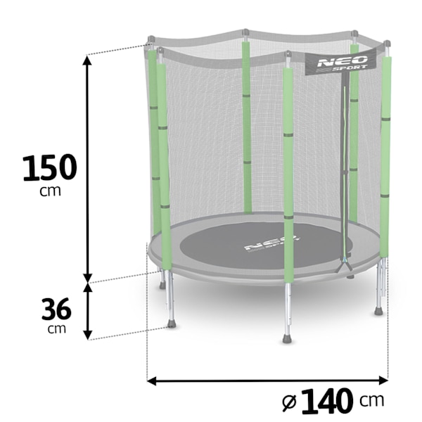 Trädgårdstrampolin för barn 140 cm 4,5 fot Neo-Sport